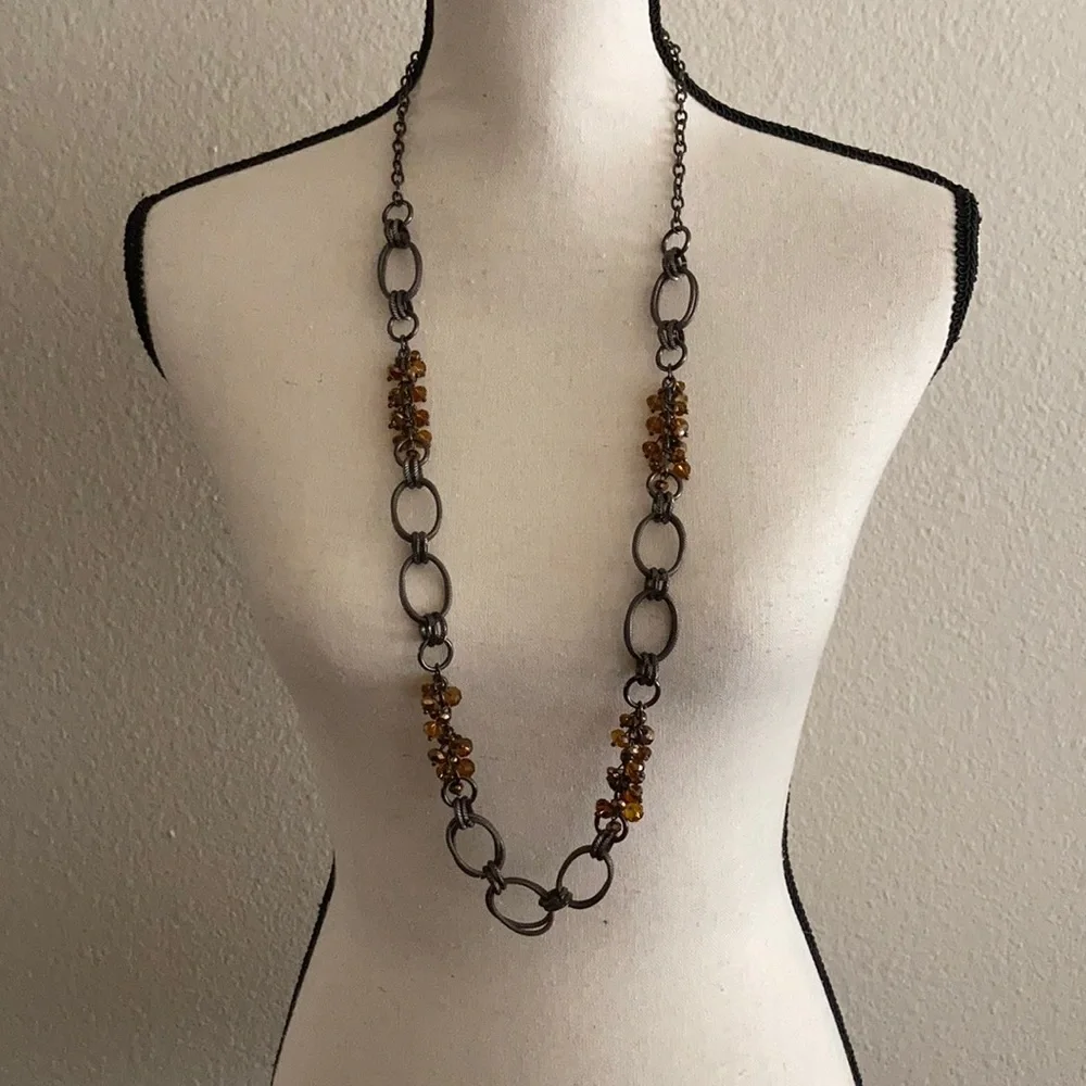 Orange Beaded Accent Necklace